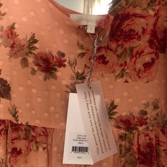 LoveShackFancy Colby Dress in Pink Lemonade NWT 0 - Picture 12 of 16